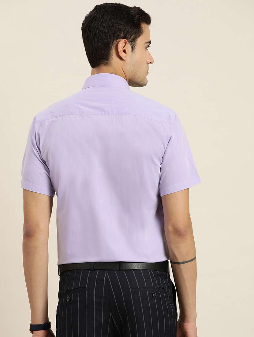 men solid collared short sleeve regular fit shirt - 22039271 -  Standard Image - 2