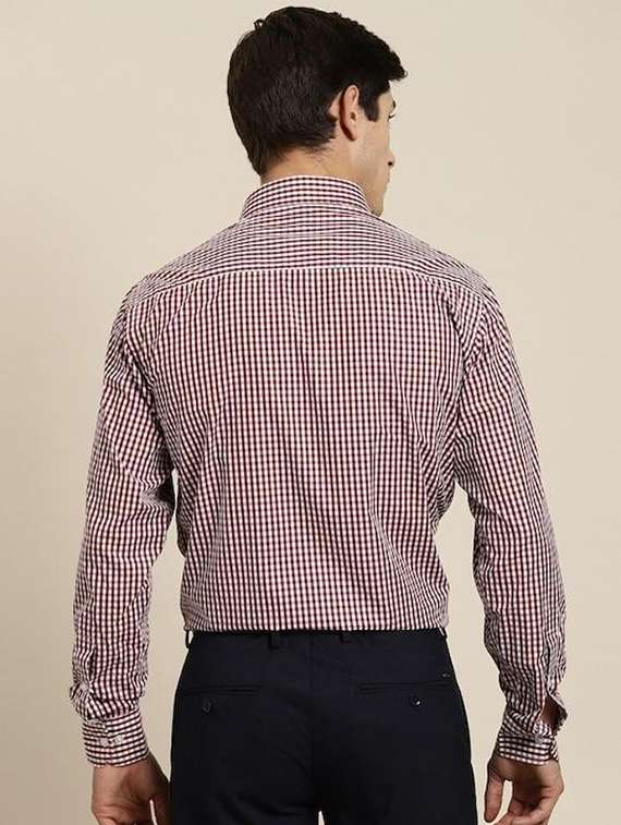 men checkered collared long sleeve regular fit shirt - 22039274 -  Standard Image - 2
