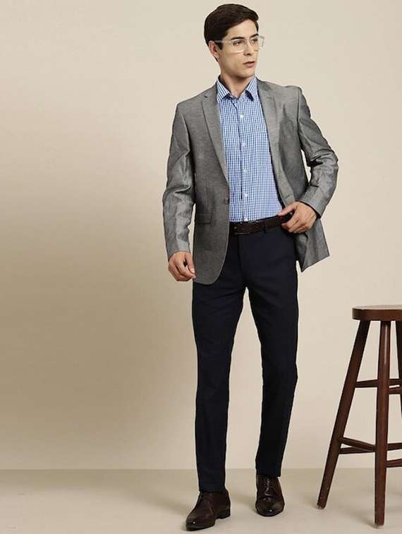 men checkered collared long sleeve shirt - 22039276 -  Standard Image - 2