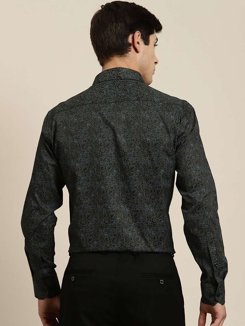 men printed collared long sleeve regular fit shirt - 22039280 -  Standard Image - 2
