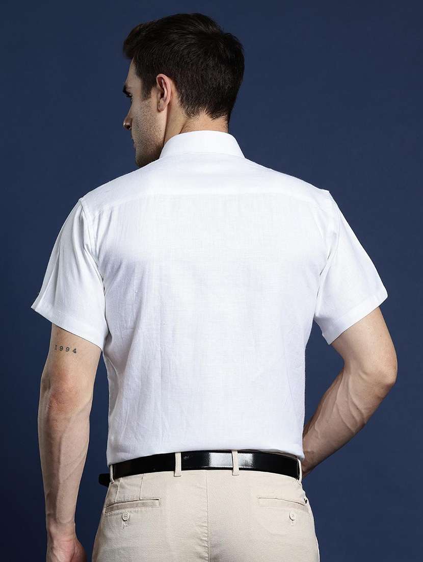 men solid collared short sleeve regular fit shirt - 22039286 -  Standard Image - 2