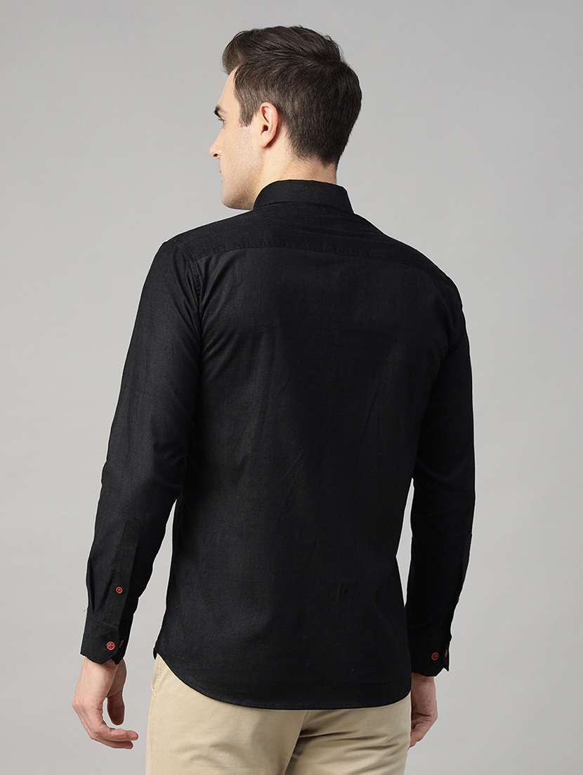 men solid collared long sleeve regular fit shirt - 22039312 -  Standard Image - 2