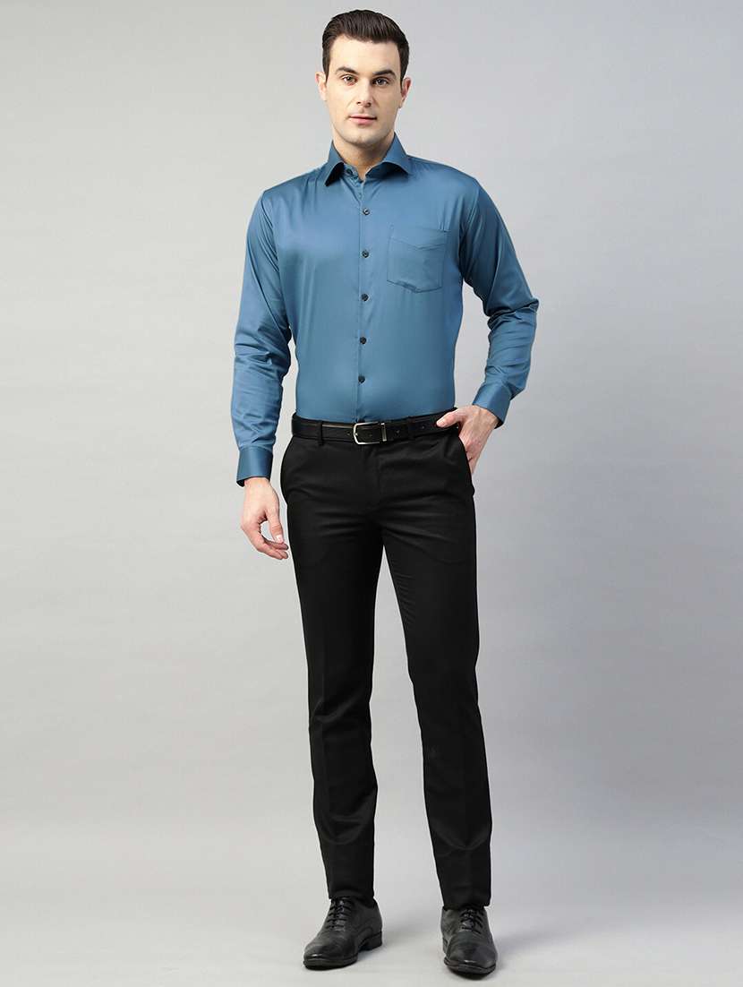 men solid collared long sleeve shirt - 22039314 -  Standard Image - 2