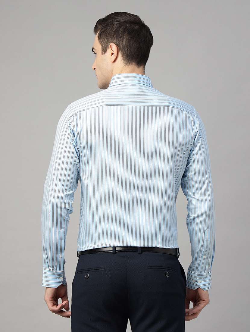 men striped collared long sleeve shirt - 22039317 - Standard Image - 2