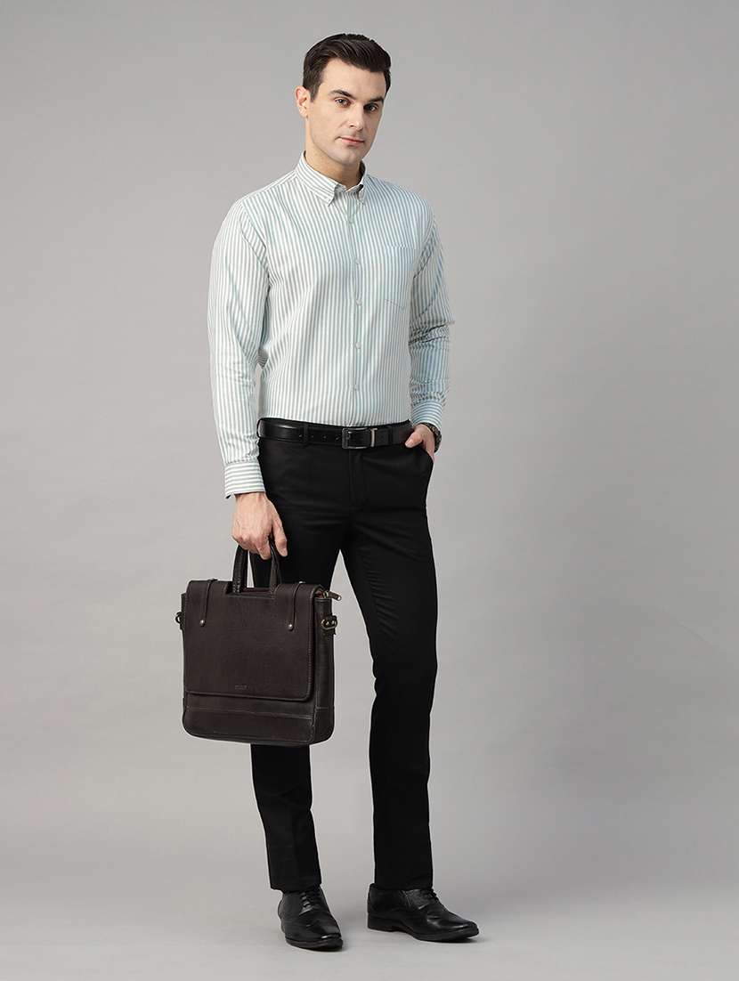 men striped collared long sleeve shirt - 22039320 -  Standard Image - 2