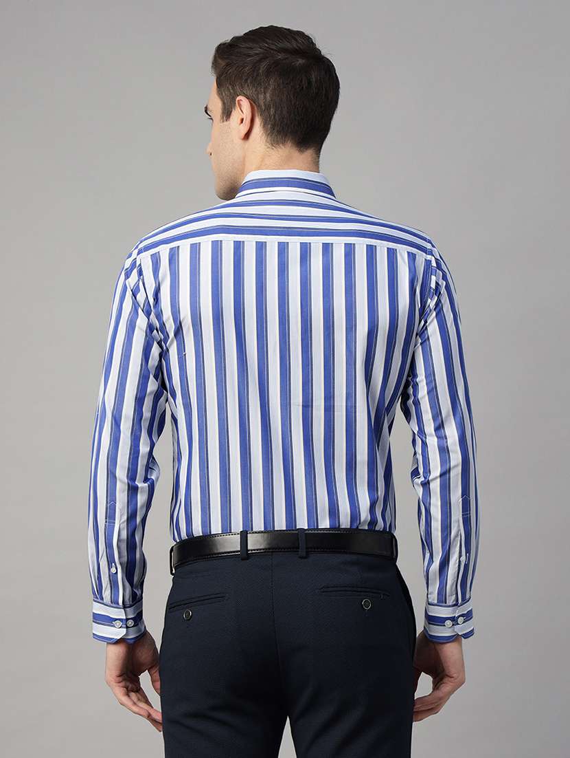 men striped collared long sleeve shirt - 22039326 -  Standard Image - 2