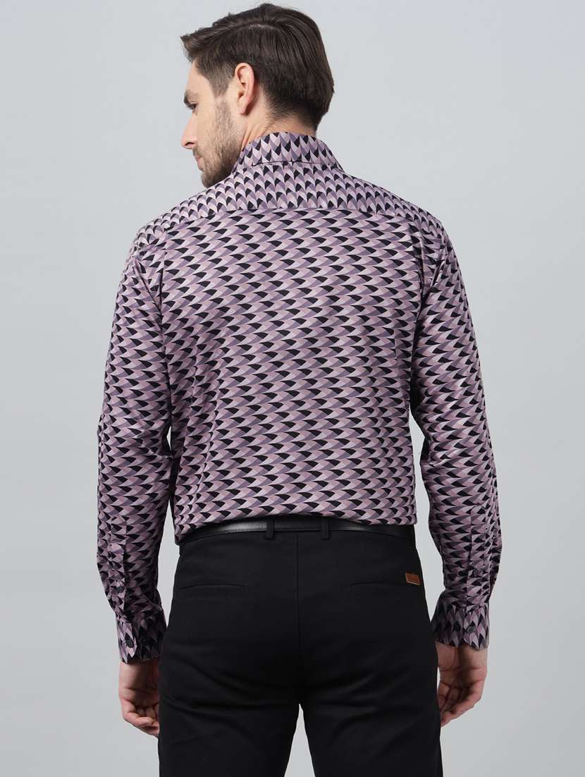 men printed collared long sleeve shirt - 22039345 -  Standard Image - 2