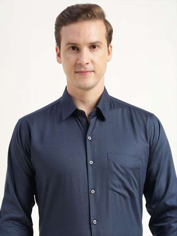 men solid collared long sleeve shirt - 22039357 -  Standard Image - 2