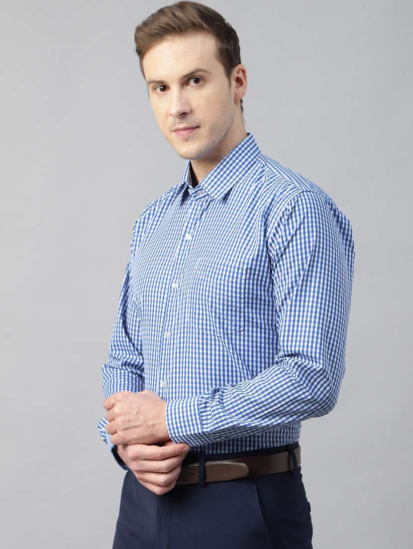 men checkered collared long sleeve shirt - 22039396 -  Standard Image - 2