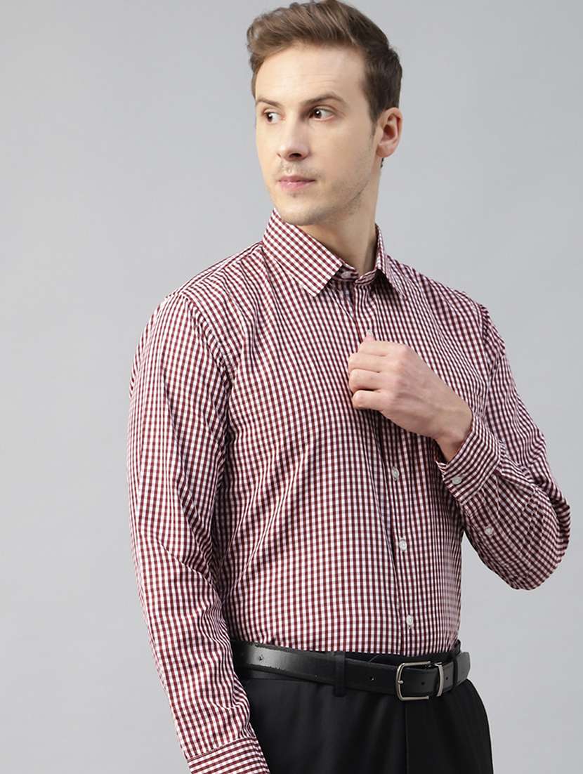 men checkered collared long sleeve regular fit shirt - 22039397 -  Standard Image - 2