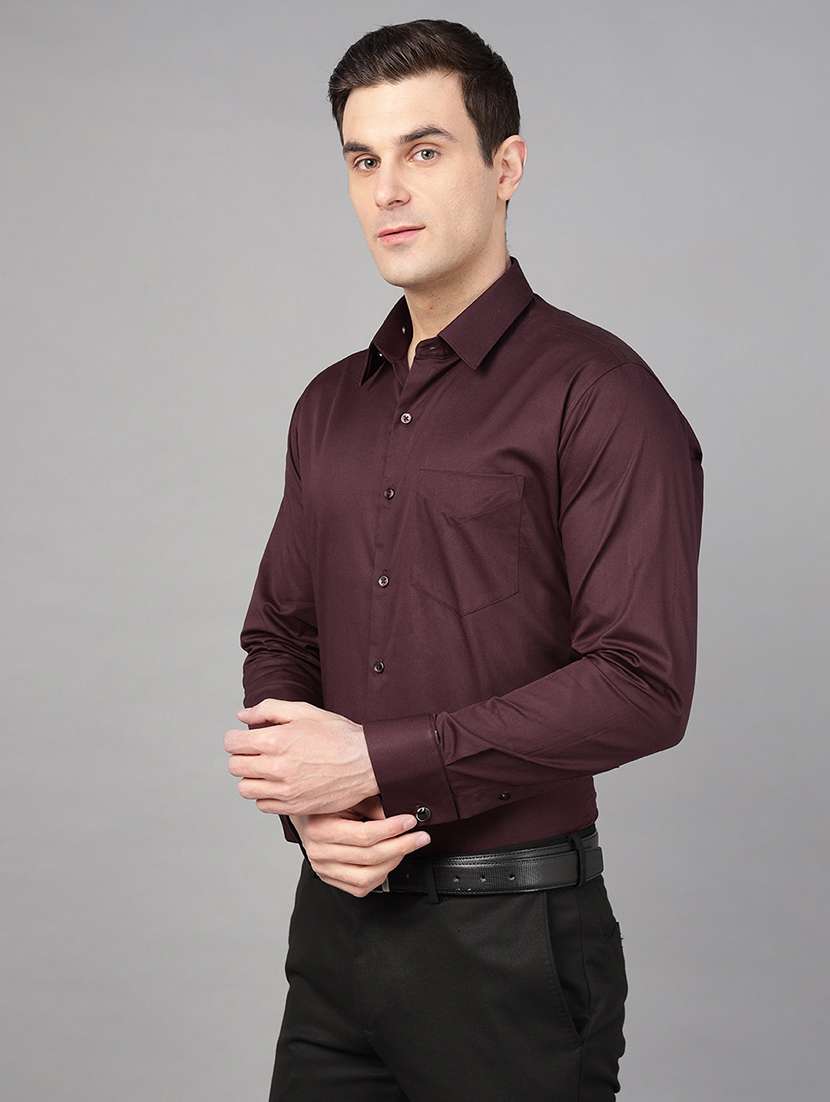 men solid collared long sleeve shirt - 22039433 -  Standard Image - 2