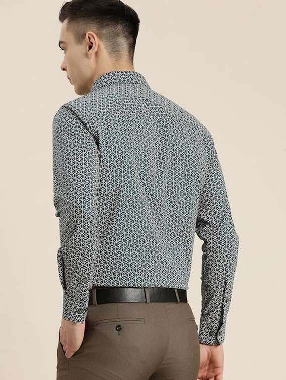 men printed collared long sleeve shirt - 22039455 -  Standard Image - 2