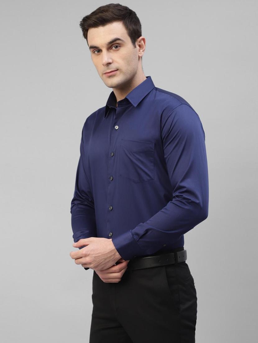 men solid collared long sleeve shirt - 22039457 - Standard Image - 2