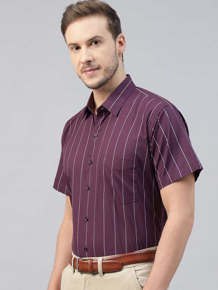 men striped collared long sleeve shirt - 22039468 -  Standard Image - 2