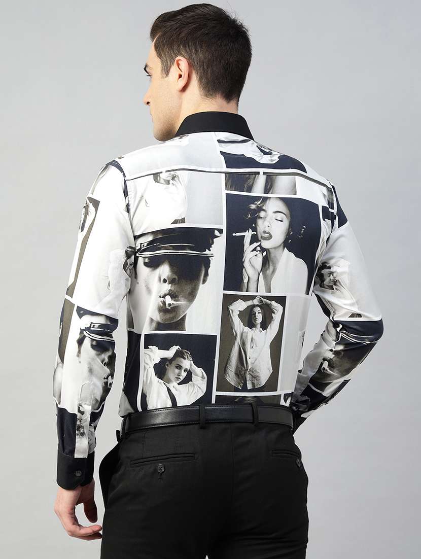 men printed collared long sleeve shirt - 22039475 -  Standard Image - 2