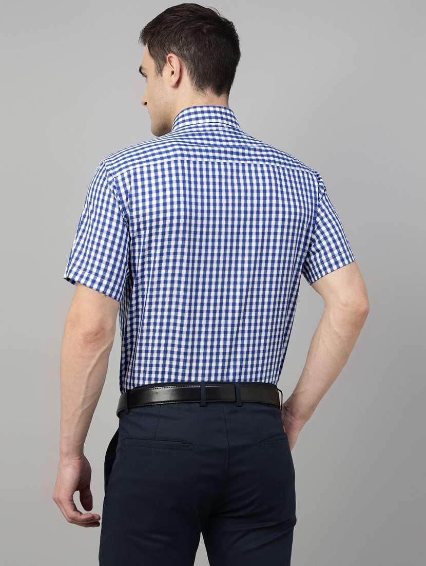men checkered collared short sleeve shirt - 22039480 -  Standard Image - 2
