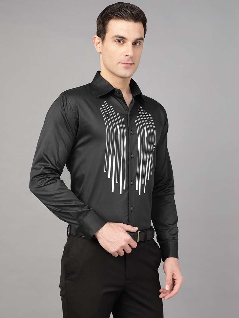 men printed collared long sleeve shirt - 22039485 -  Standard Image - 2
