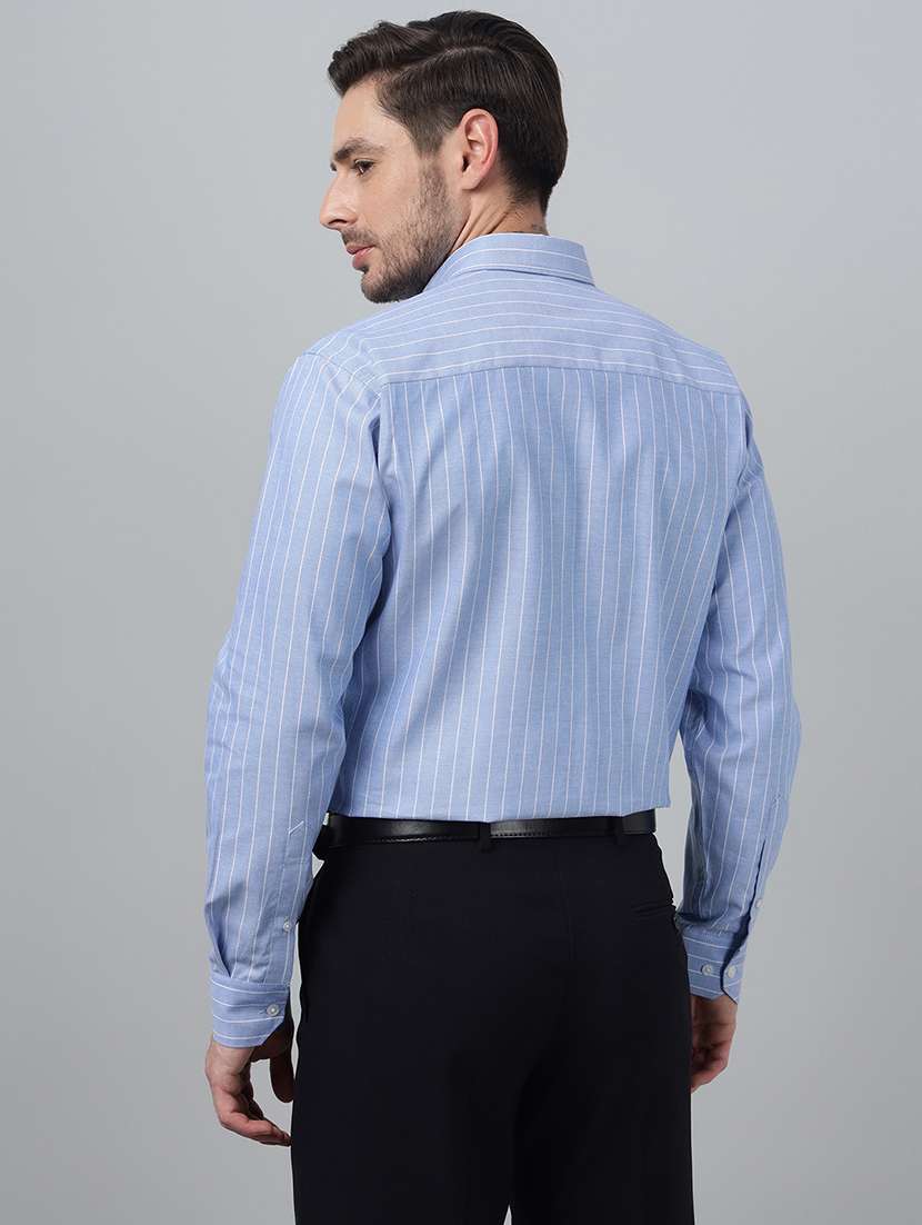 men striped collared long sleeve shirt - 22039492 - Standard Image - 2