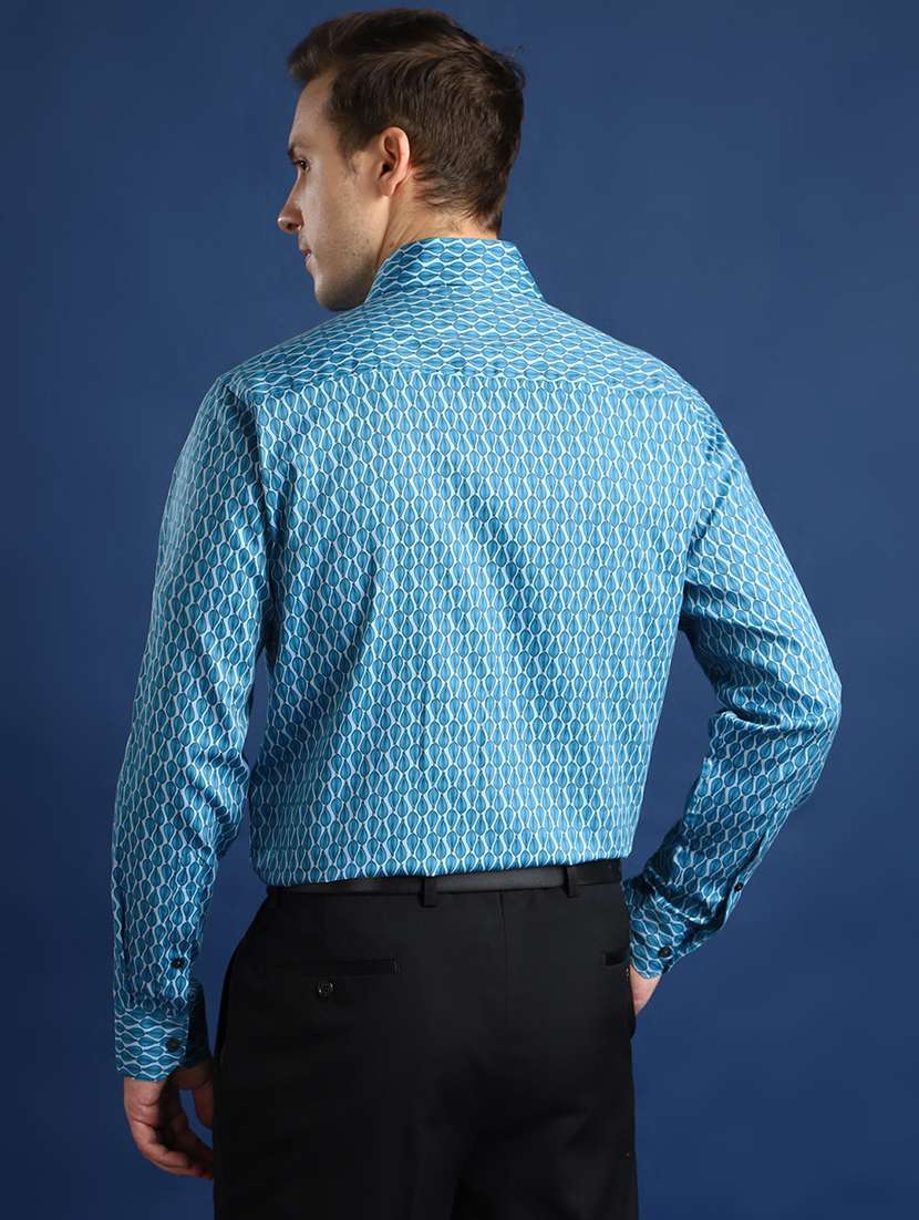 men printed collared long sleeve shirt - 22039515 -  Standard Image - 2