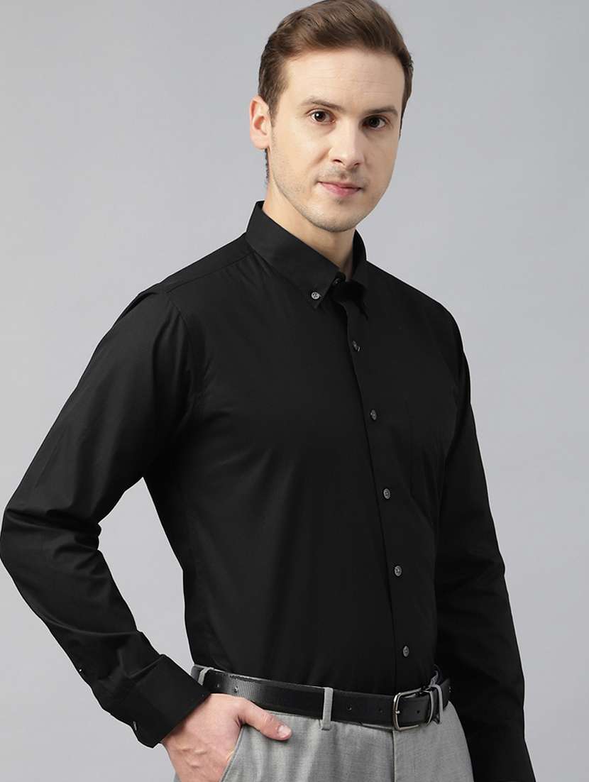 men solid collared long sleeve shirt - 22039516 -  Standard Image - 2