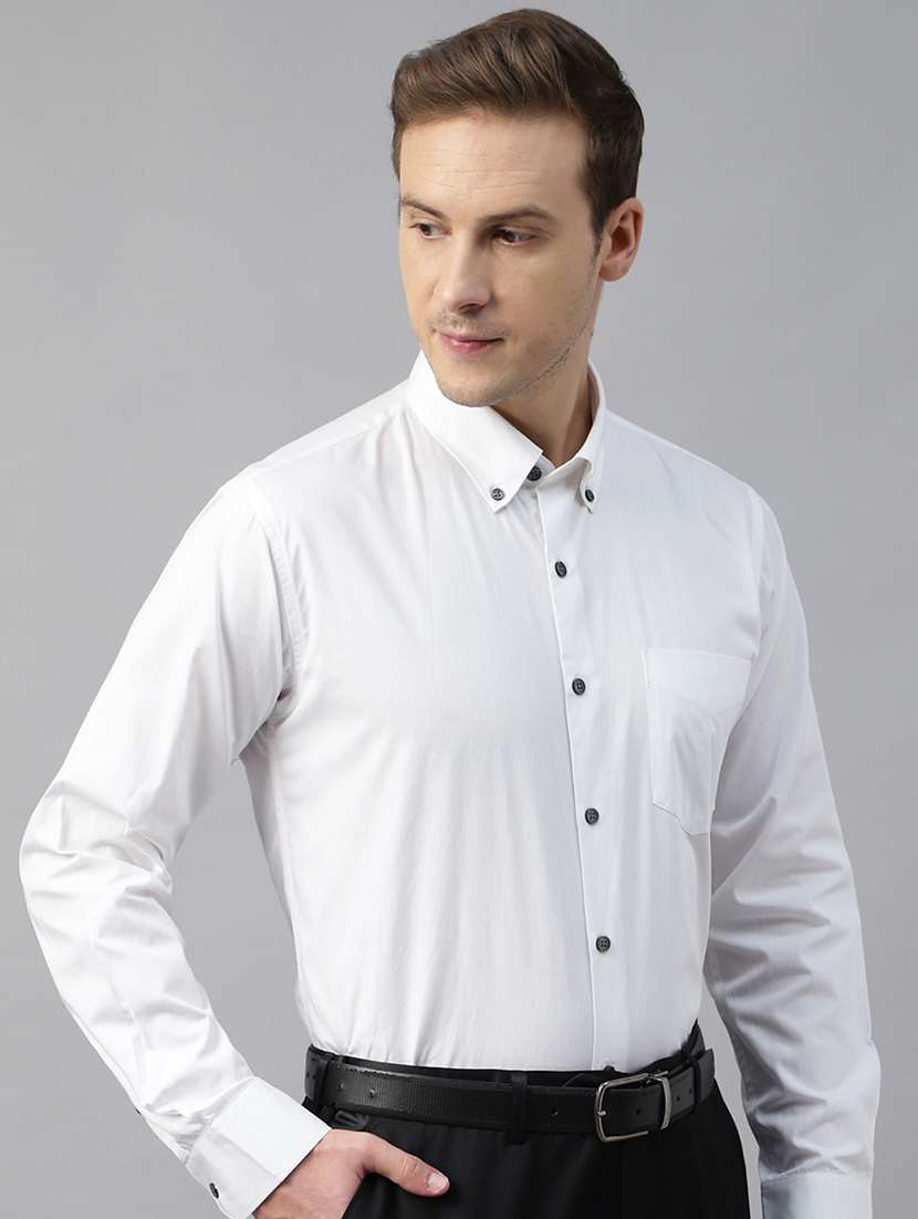 men solid collared long sleeve shirt - 22039517 -  Standard Image - 2