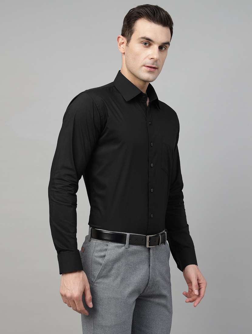 men solid collared long sleeve shirt - 22039543 -  Standard Image - 2