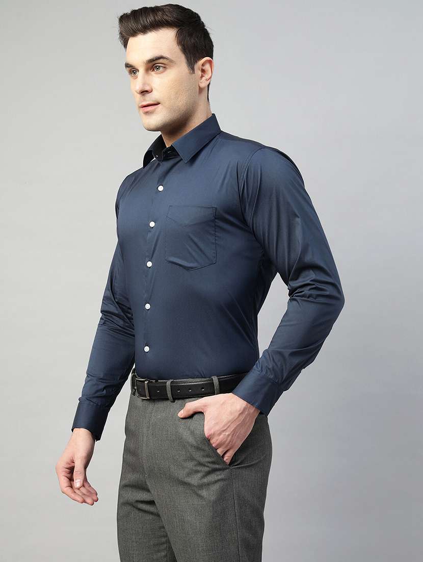 men solid collared long sleeve shirt - 22039547 -  Standard Image - 2