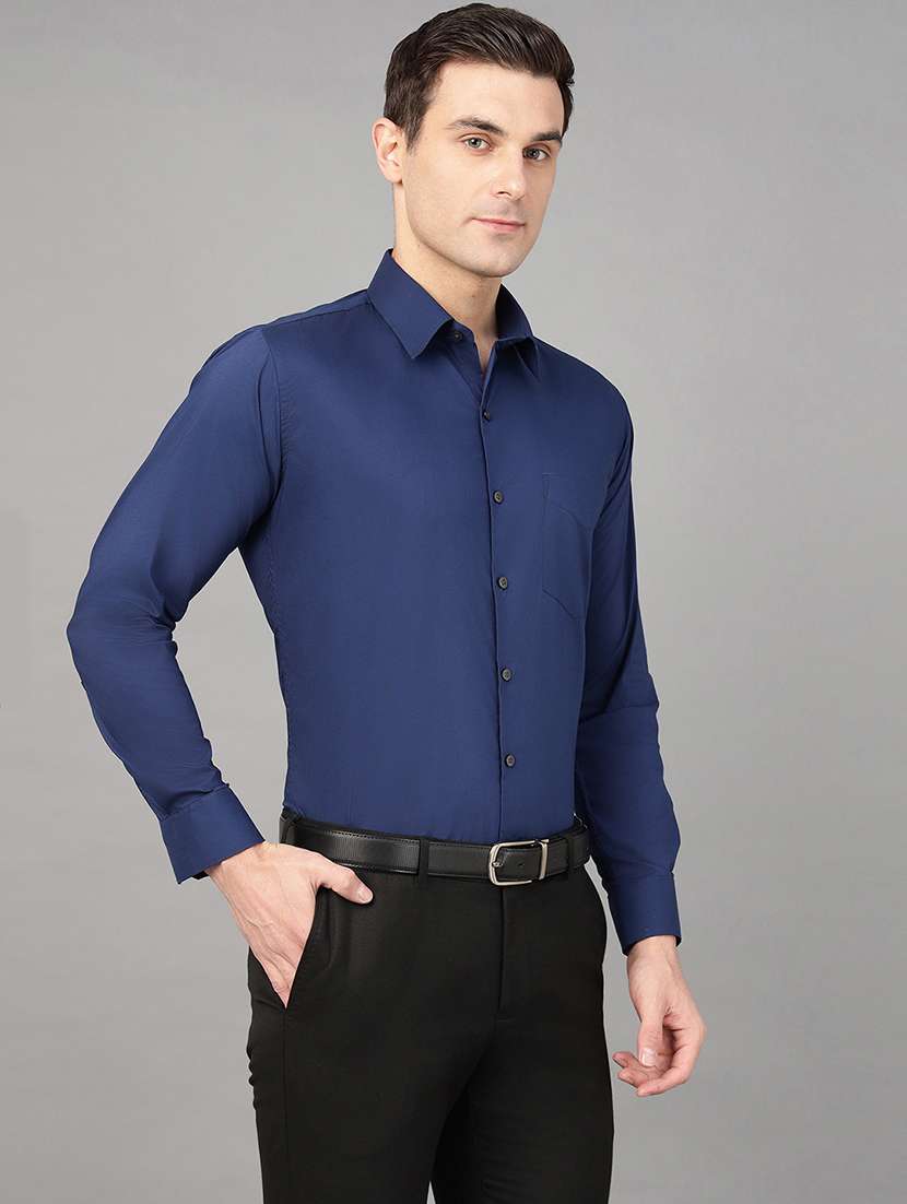 men solid collared long sleeve shirt - 22039552 -  Standard Image - 2