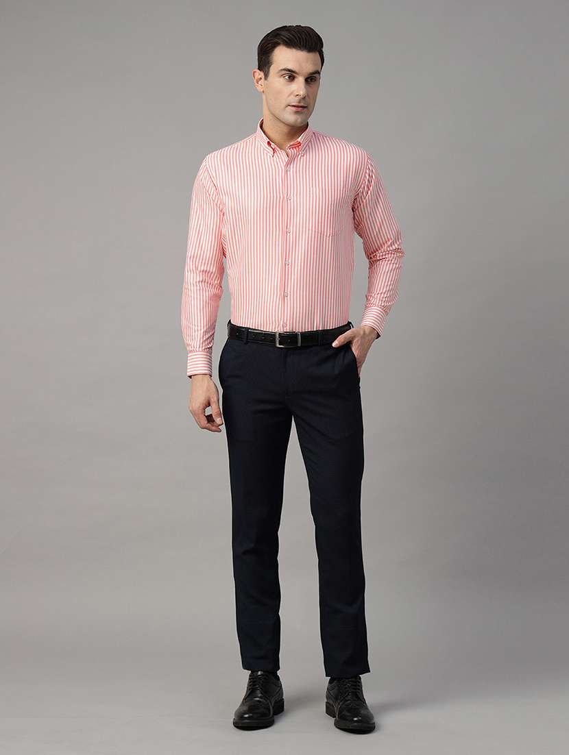 men striped collared long sleeve regular fit shirt - 22039560 -  Standard Image - 2