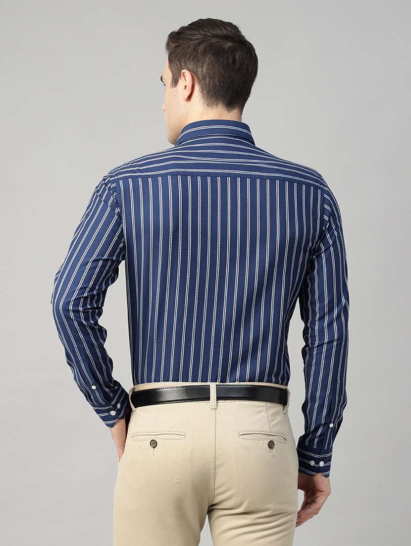 men striped collared long sleeve shirt - 22039562 -  Standard Image - 2