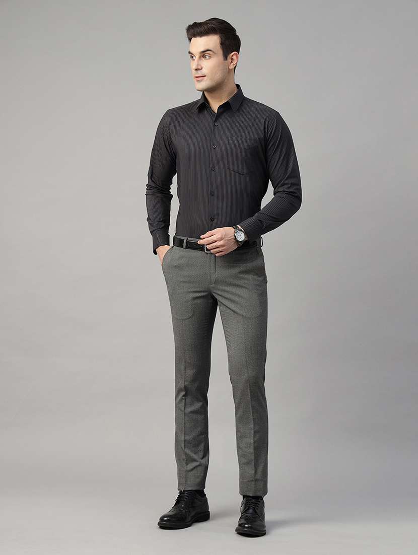 men striped collared long sleeve shirt - 22039563 -  Standard Image - 2