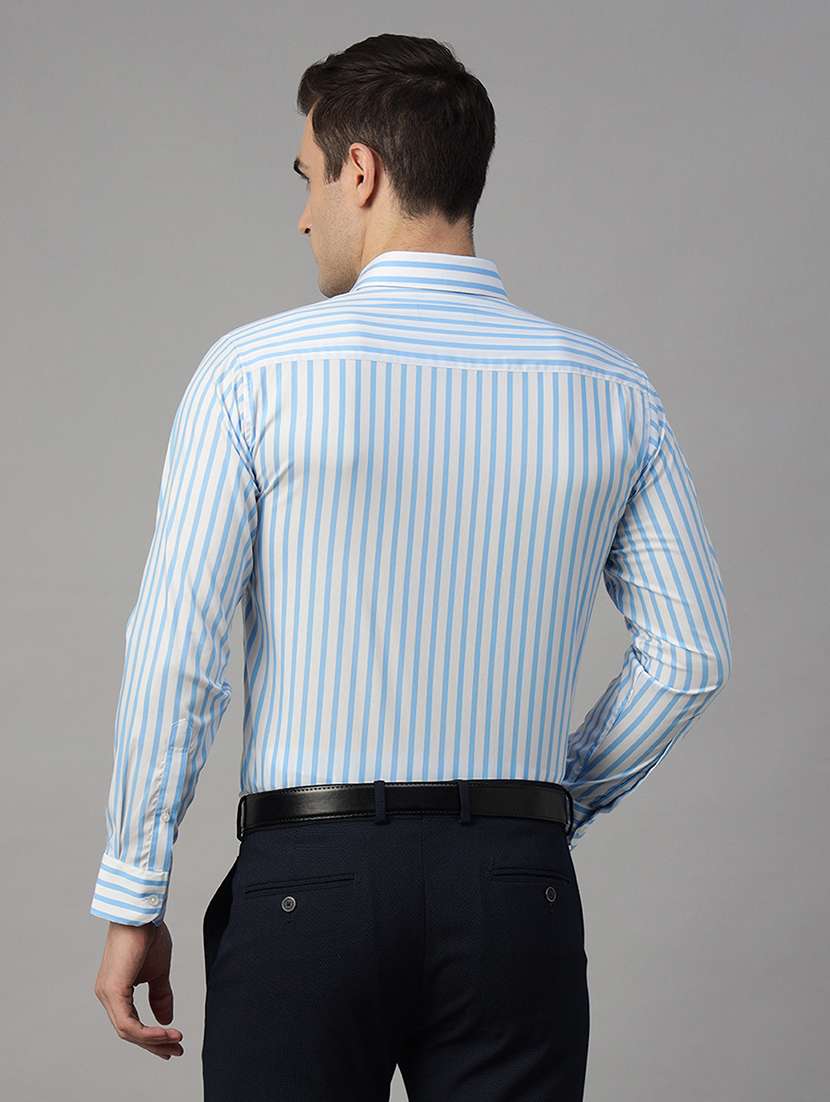 men striped collared long sleeve shirt - 22039571 - Standard Image - 2