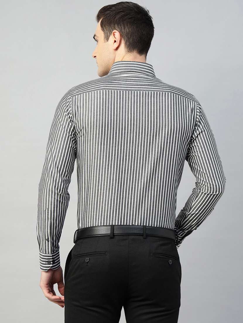 men striped collared long sleeve shirt - 22039578 -  Standard Image - 2