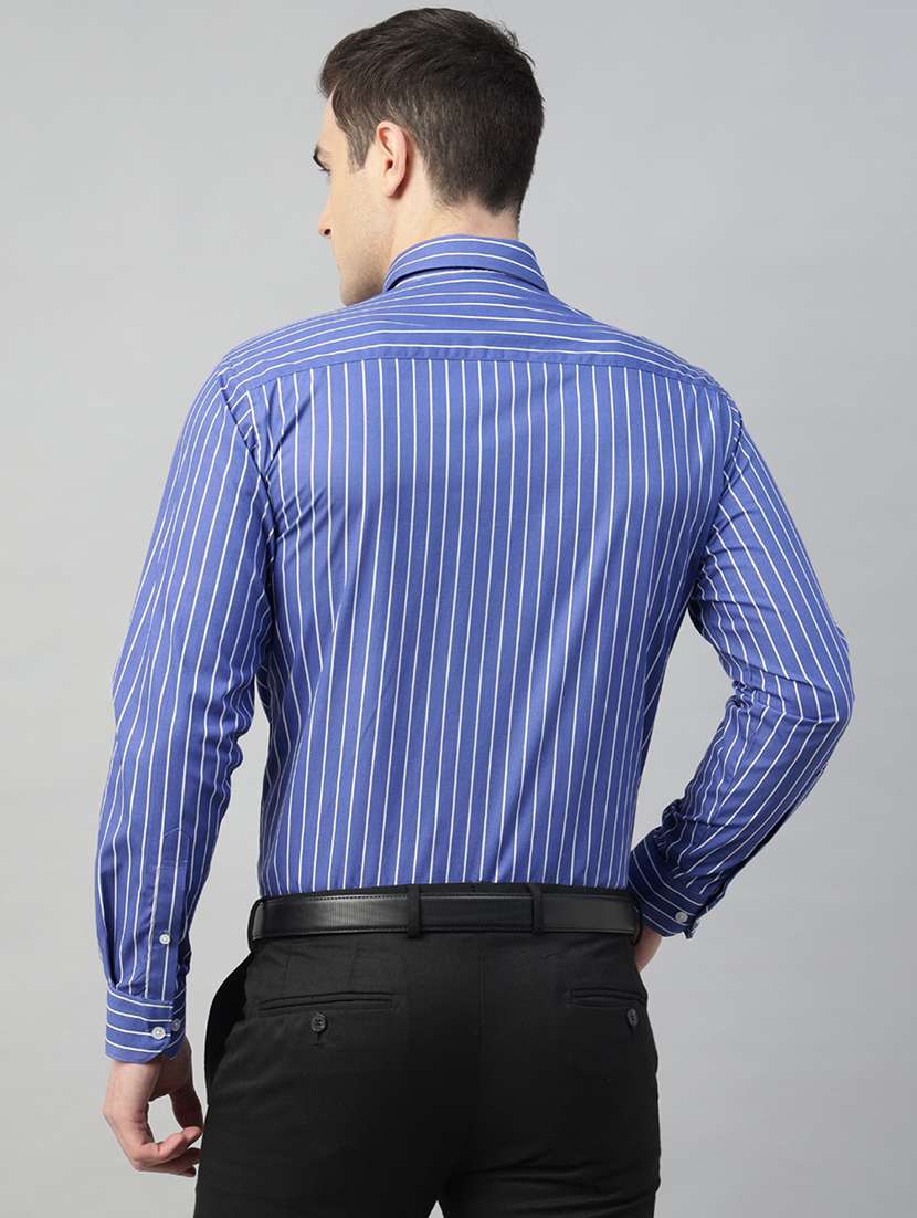 men striped collared long sleeve shirt - 22039587 - Standard Image - 2