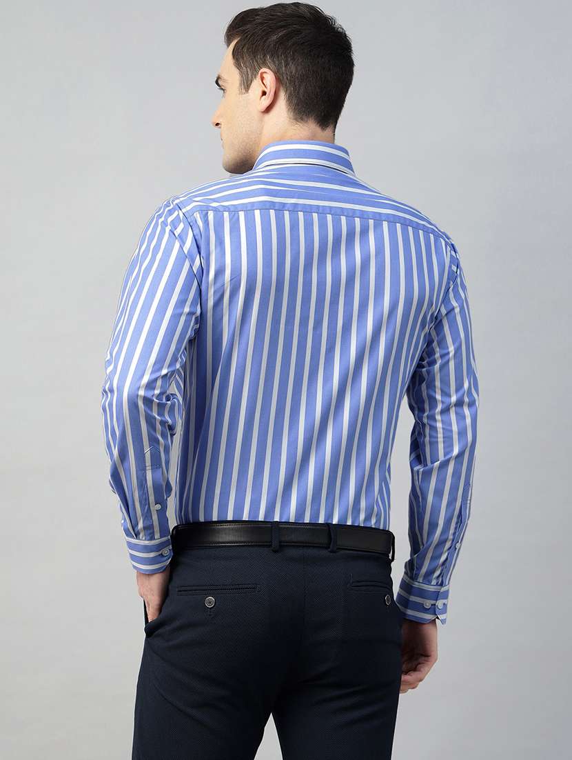 men striped collared long sleeve shirt - 22039588 -  Standard Image - 2