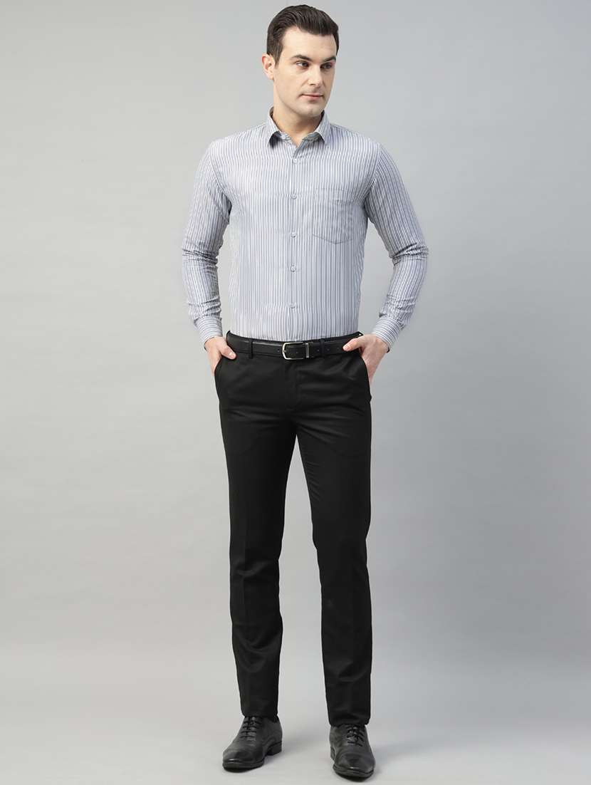 men striped collared long sleeve regular fit shirt - 22039593 -  Standard Image - 2