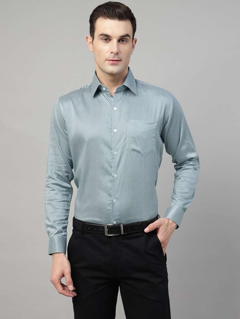 men printed collared long sleeve shirt - 22039616 -  Standard Image - 2