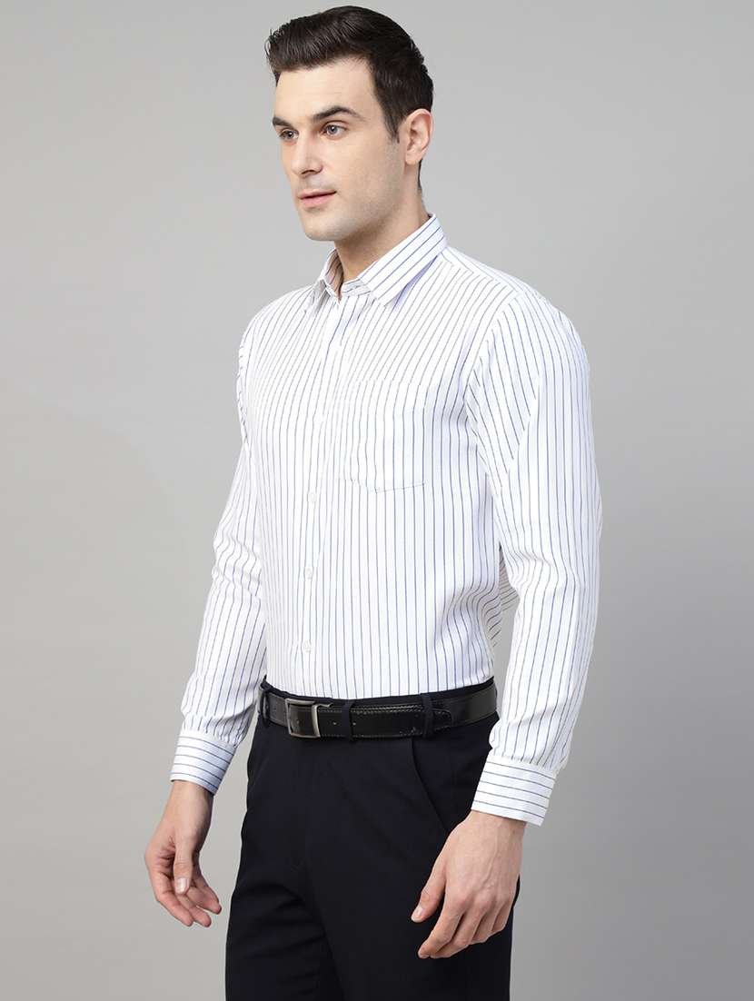 men striped collared long sleeve shirt - 22039619 -  Standard Image - 2