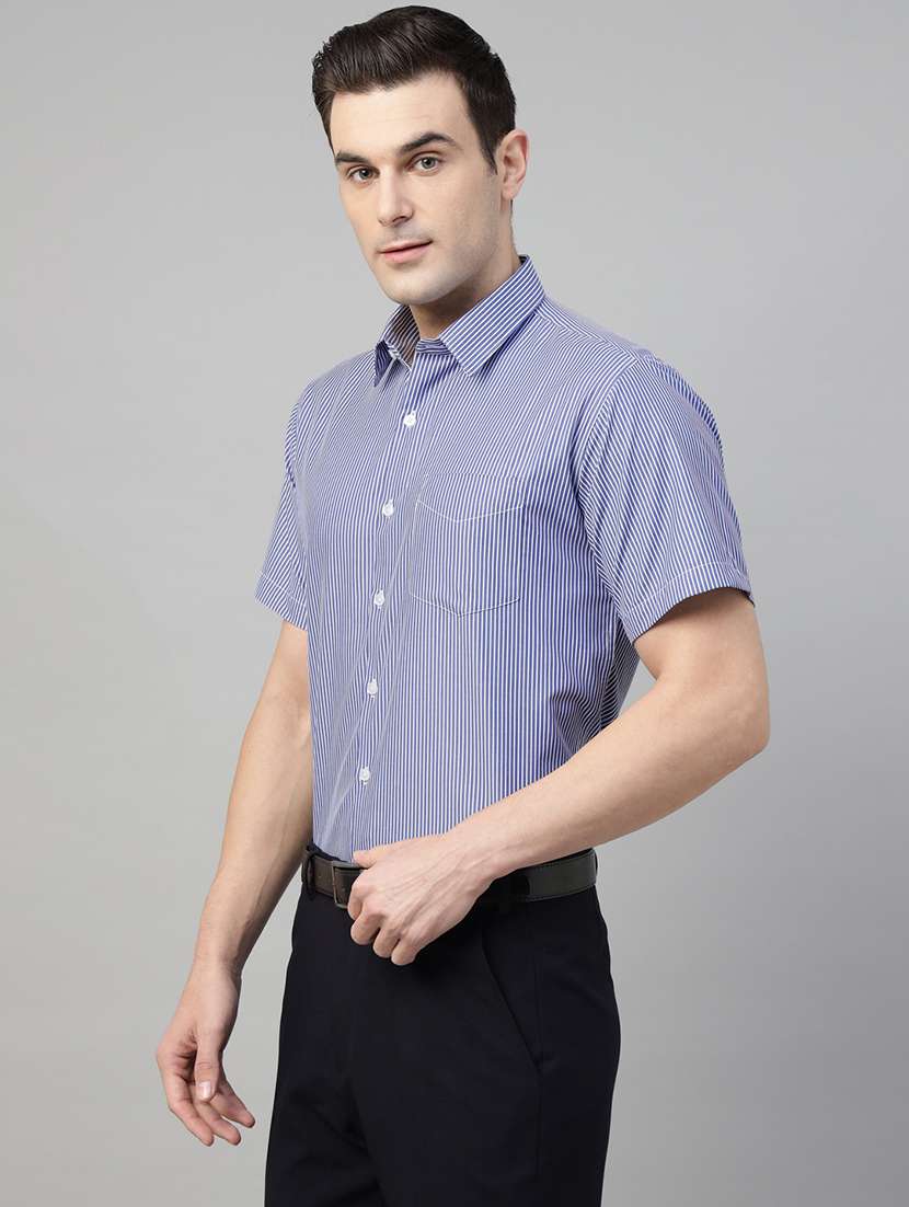men striped collared long sleeve shirt - 22039624 -  Standard Image - 2