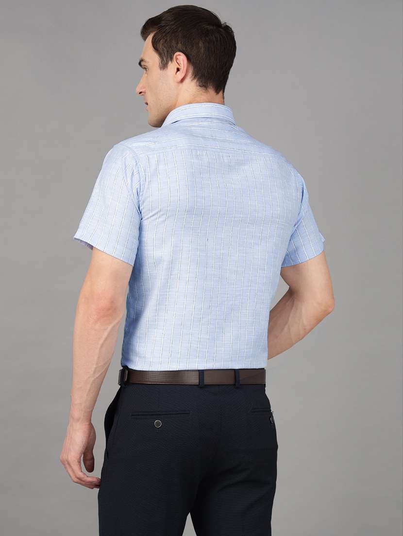 men striped collared long sleeve shirt - 22039626 -  Standard Image - 2