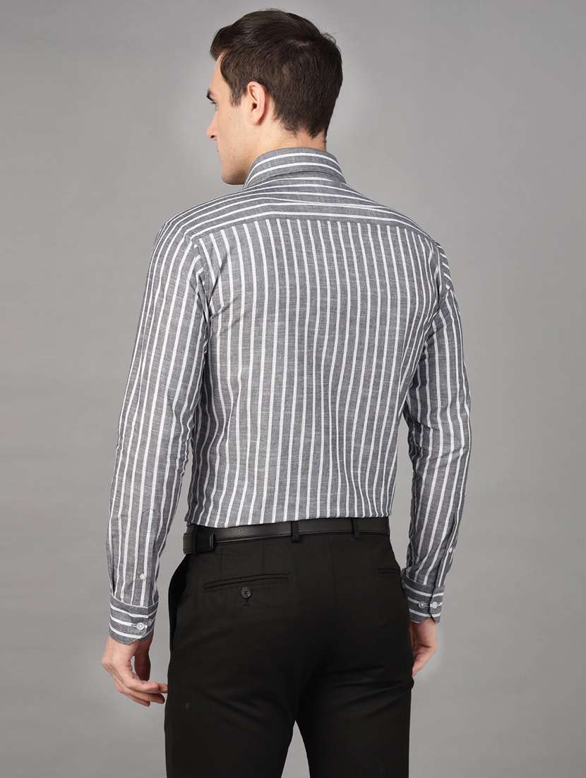 men striped collared long sleeve shirt - 22039630 -  Standard Image - 2