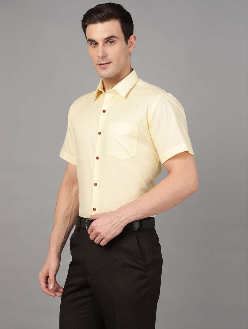 men solid collared short sleeve shirt - 22039633 -  Standard Image - 2
