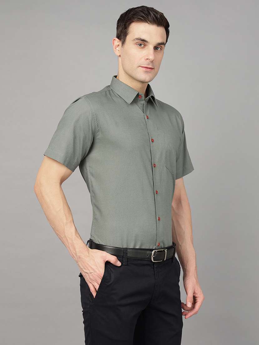 men solid collared long sleeve shirt - 22039634 -  Standard Image - 2