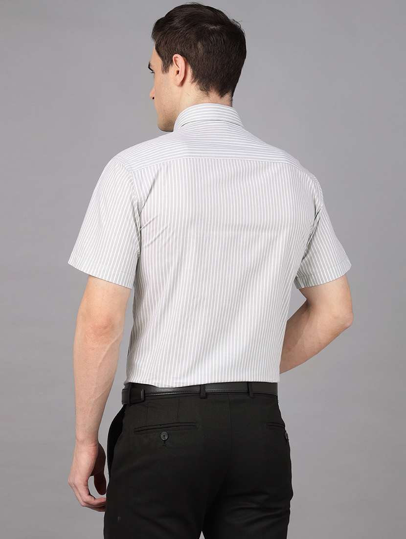 men striped collared short sleeve shirt - 22039638 -  Standard Image - 2