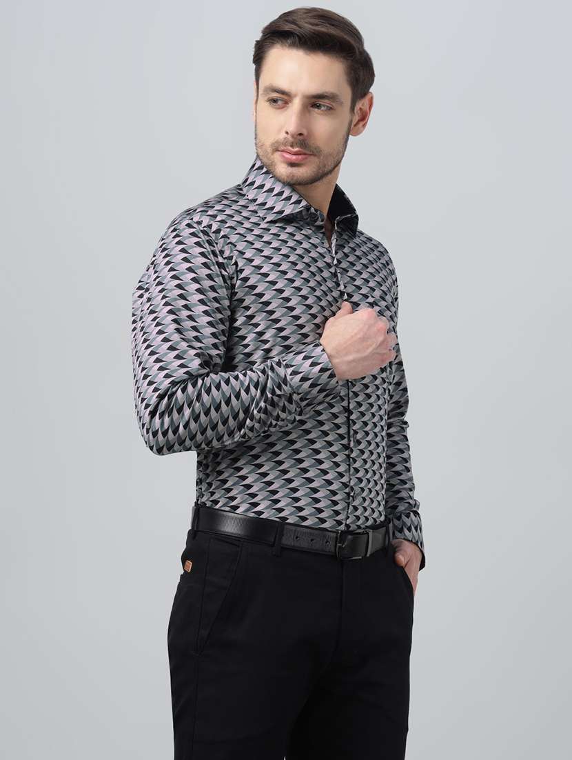 men printed collared long sleeve shirt - 22039640 -  Standard Image - 2