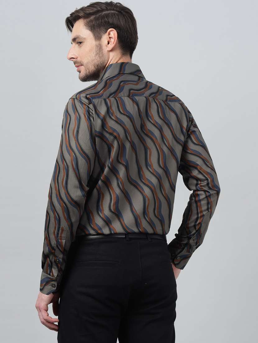 men printed collared long sleeve shirt - 22039650 -  Standard Image - 2