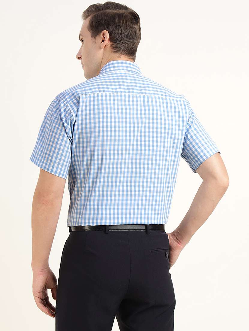 men checkered collared short sleeve shirt - 22039673 -  Standard Image - 2
