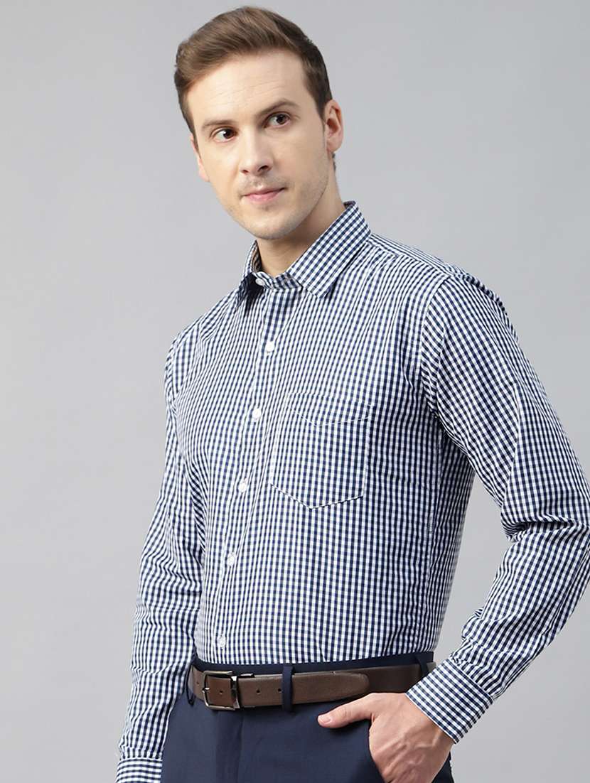 men checkered collared long sleeve shirt - 22039685 -  Standard Image - 2