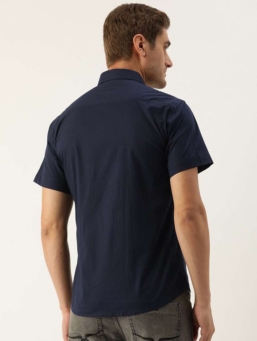 men solid collared short sleeve regular fit shirt - 22039689 -  Standard Image - 2