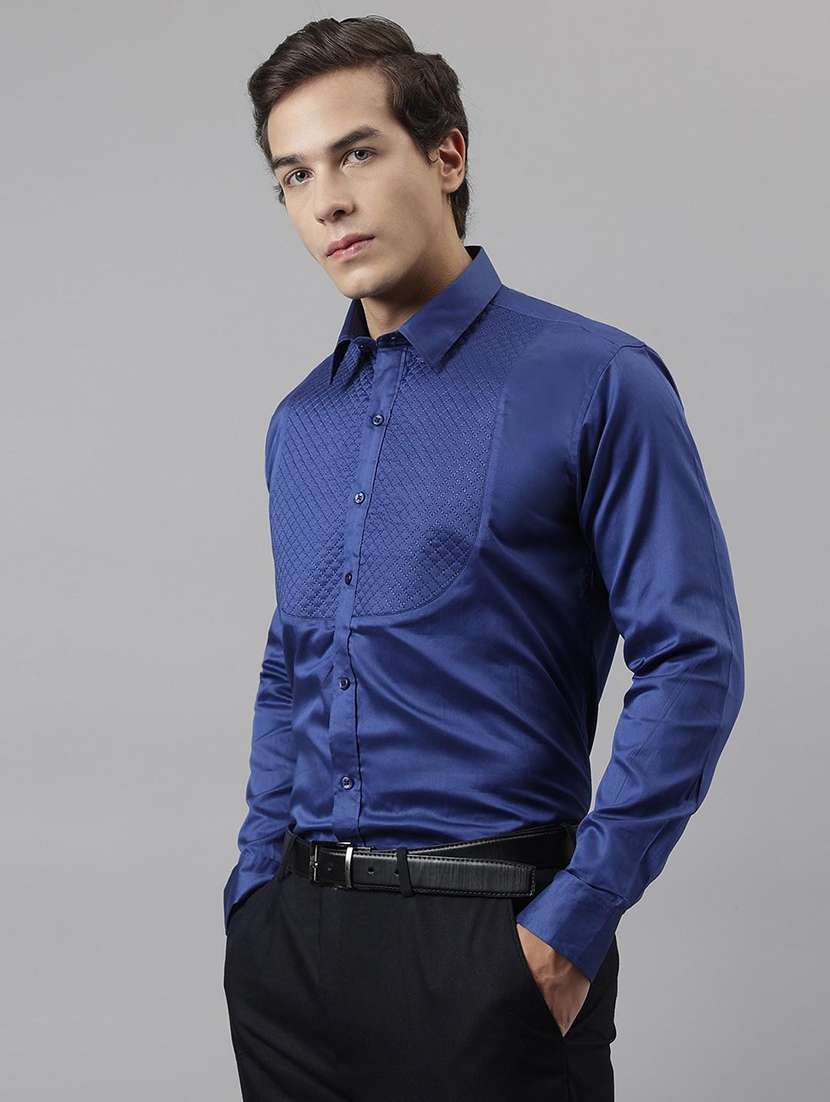 men solid collared long sleeve shirt - 22039694 -  Standard Image - 2